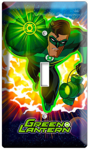 GREEN LANTERN SUPER HERO EARTH GUARDIAN RING SINGLE LIGHT SWITCH WALLPLATE COVER