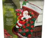 Bucilla 2008 Santa Poinsetta Tree Felt Stocking Kit MIP # 86142 New Open... - £23.67 GBP