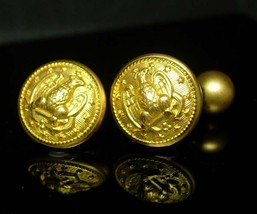 1800's Antique Navy Cuff links vintage gold eagle  Cufflinks gold poseidon ancho - $225.00