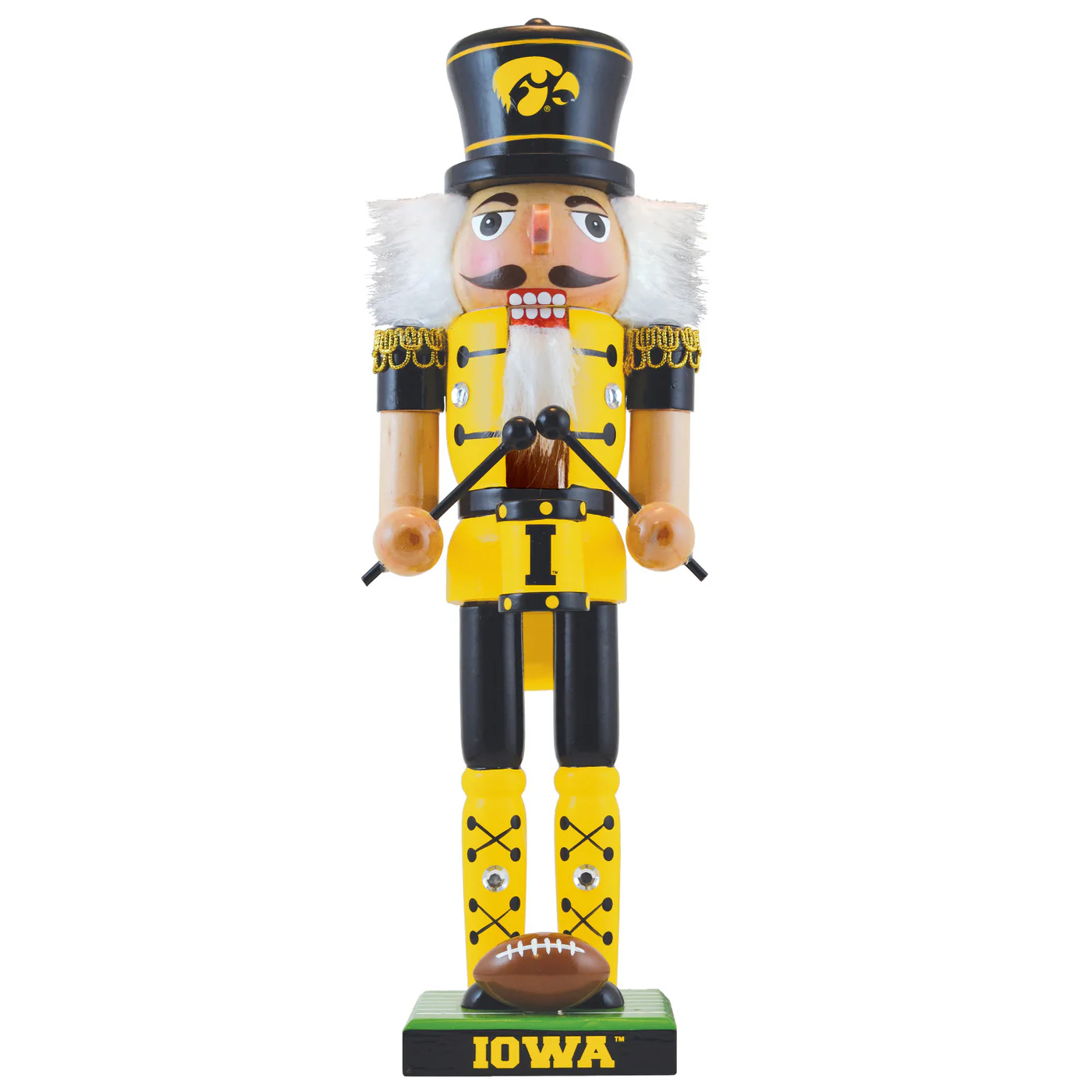 Iowa Hawkeyes NCAA Collectible 12&quot; Wooden Nutcracker by Masterpieces - £24.15 GBP