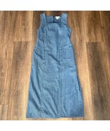 Vintage LL Bean Womens Denim Sleeveless Maxi Dress Size 14 Cottagecore - $46.74