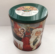 Vintage large sneaking santa graphics shucks popcorn tin hallmark cards 1991 - $19.75