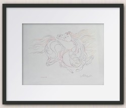 Guillaume Azoulay &quot;Essai Af&quot; Original Drawing On Paper Hand Signed Framed Coa - £562.63 GBP