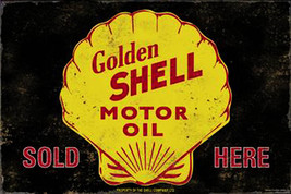 Golden Shell Motor Oil Metal Sign - £23.94 GBP
