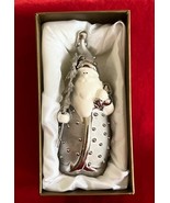 Pier One Imports Silver Santa Claus Christmas Figure w Satin lined Box - €11,78 EUR