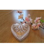 Wedgwood Crystal Heart Shaped Trinket Dish with Lid Tag &amp; Signed - $9.85