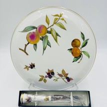 Royal Worcester Arden Fruit Porcelain cake plate &amp; matching Cheese knife... - $67.50