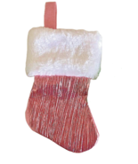 Christmas Pink &amp; White Glitter 6 inches Tall - $9.99