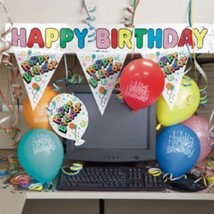 Birthday Decorating Kit Cubicle Office Decor Banner Balloons Party - £6.24 GBP
