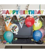 Birthday Decorating Kit Cubicle Office Decor Banner Balloons Party - £5.86 GBP