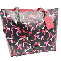 Kate Spade NY Tote Bag Black Pink Wrapping Party Design With Pouch Leath... - $147.51