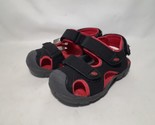 Falls Creek Toddler Boys Fisherman Sandals, Size 6, Black &amp; Red, Enclose... - £8.49 GBP