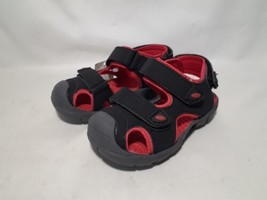 Falls Creek Toddler Boys Fisherman Sandals, Size 6, Black &amp; Red, Enclosed toe - £8.58 GBP