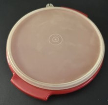 Vtg 1970&#39;s Red Tupperware Divided Suzette 3 Section Dish w/ Lid No Handle 608-3 - £9.52 GBP