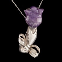 Vintage William Spratling Mano Ametista Tulipano Fiore Argento Sterling Spilla - £782.22 GBP