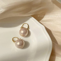 Dangle pink  pearl earrings vintage pink  - £11.94 GBP