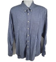 Gieves &amp; Hawkes Long Sleeve Button-up Blue Plaid Shirt Size L - £25.73 GBP