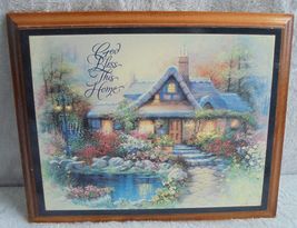 MCM Andres Orpinas &quot;God Bless This Home&quot; Cottage Country Scenic Print on Wood - £13.08 GBP