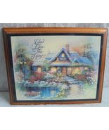 MCM Andres Orpinas &quot;God Bless This Home&quot; Cottage Country Scenic Print on... - £13.14 GBP