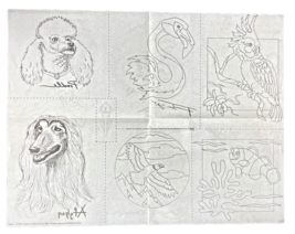 FC&amp;A Iron On Transfer Pattern Afghan Hound Face Poodle Flamingo Eagle Fish - $8.01