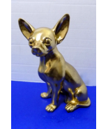 Chihuahua Statue Figurine Dog Gold Modern Art Home Decor - £32.81 GBP