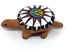 Vintage Native American Tesque Small Terracotta Hand Painted Turtle - £22.41 GBP