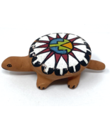 Vintage Native American Tesque Small Terracotta Hand Painted Turtle - $28.49