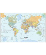 Geo Nova Wall Pops 24&quot;x36&quot; World Map Dry Erase w/Pen Peel &amp; Stick WPE 99... - £11.42 GBP