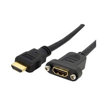 Startech.Com HDMIPNLFM3 3FT Hdmi Female To Male Adapter Panel Mount Hdmi Cable U - £33.74 GBP