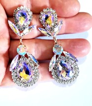 Pink Chandelier Earrings, Gift for Her, Bridesmaid Rhinestone Earrings, ... - $38.38