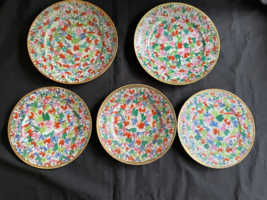 set of 5  antique Japanese Satsuma Thousand Faces Porcelain Plates - $99.00