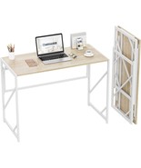 Elephance Folding Desk Writing Computer Desk For Home Office, No-Assembl... - £87.32 GBP