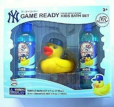 NY Yankees Mariano Rivera Blue Rubber Duck Apple Shampoo &amp; Bubble Bath Set - £4.78 GBP