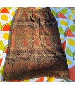 Vintage Briggs New York rustic paisley printed midi skirt with a split 14 - $55.00