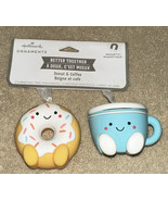 HALLMARK BETTER TOGETHER DONUT AND COFFEE MAGNETIC CHRISTMAS ORNAMENTS N... - £39.32 GBP