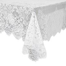 White Lace Tablecloth For Rectangular Tables, Vintage Style Wedding Table Cloths - £18.68 GBP