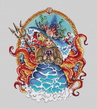 Sea Witch cross stitch ariel pattern pdf - Mermaid embroidery Sea princess chart - £8.70 GBP