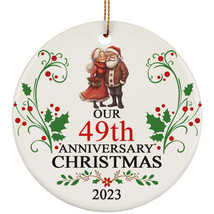 Funny Santa Claus Couple 49th Anniversary 2023 Ornament Gift 49 Years Christmas - £11.80 GBP