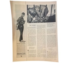 Wrangler Jeans Print Ad BW Borg Warner May 11 1962 Frame Ready Black and... - $8.87