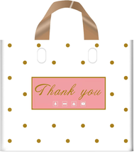 Thank You Bags Shopping Bags, 50 Pack Bulk Merchandise Bags Plastic Boutique Bag - £12.02 GBP