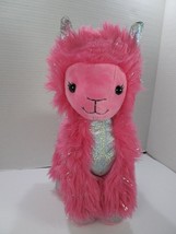 Build A Bear Pink &amp; Silver Sparkle Mini Llama 11&quot; Stuffed Plush Animal - £10.84 GBP