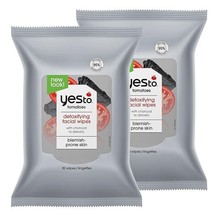 Yes To Face Wipes Charcoal Facial Cleansing (Pack of 2) - £9.27 GBP