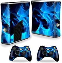 Mightyskins Skin Compatible With X-Box 360 Xbox 360 S Console - Blue Flames | - £33.57 GBP