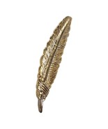 Vintage Gold Toned Feather 3&quot; Pin Brooch Jewelry Retro Fashion Statement... - £11.12 GBP