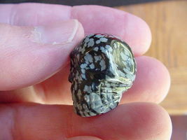 #HH54L HUMAN SKULL FLOWER OBSIDIAN stone GEM skulls gemstone - $10.99