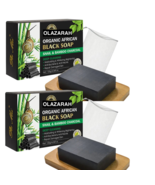 Natural African Black Soap w/Bamboo Charcoal-snail moisturizing Soap- 2p... - £11.79 GBP