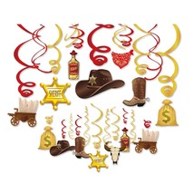 30Ct Western Cowboy Decorations Ceiling Hanging Swirl Decorations For Bo... - $23.99