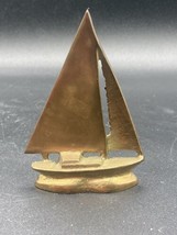 Brass 4” Sail Boat Nautical Decor Sailing Desk Ornament Paperweight - $19.79
