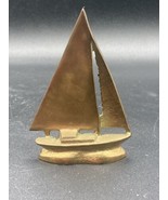 Brass 4” Sail Boat Nautical Decor Sailing Desk Ornament Paperweight - €15,47 EUR