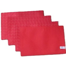 4-Piece Waverly Quilted Red Placemats Red Squares Gold Dots 17.5X12&quot; - $148.66 MXN